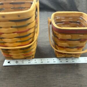 Longaberger Woven Traditions Baskets Handles Colorful Accents Protector Set 2